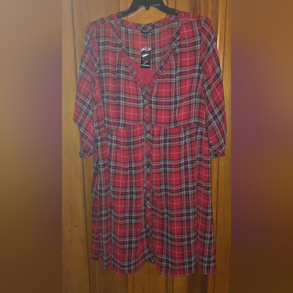 NWT Torrid Mini Chiffon Button Front Shirtdress 3 - Picture 7 of 11